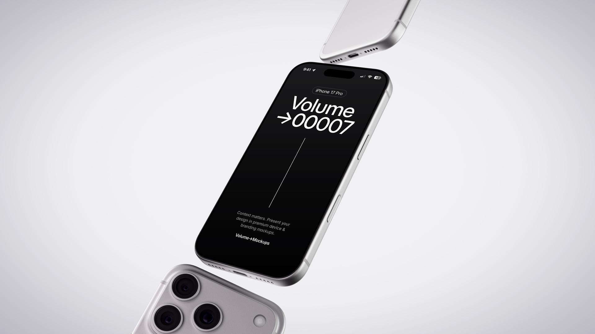 Minimalistic iPhone 17 Pro on White Background scene 6