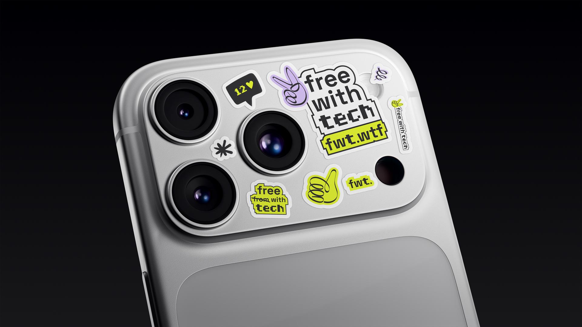 iPhone 17 Pro Camera Sticker Mockups scene 1