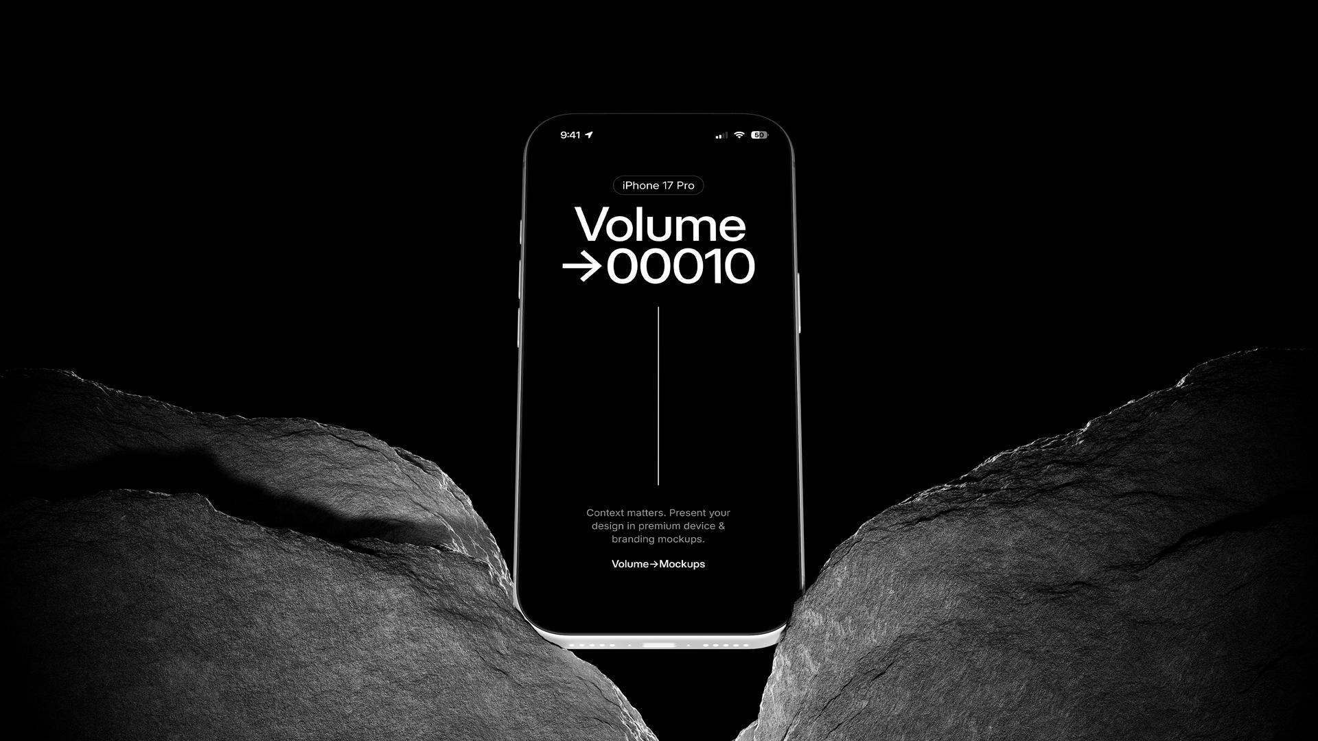 iPhone 17 Pro on Rocks Mockups scene 10