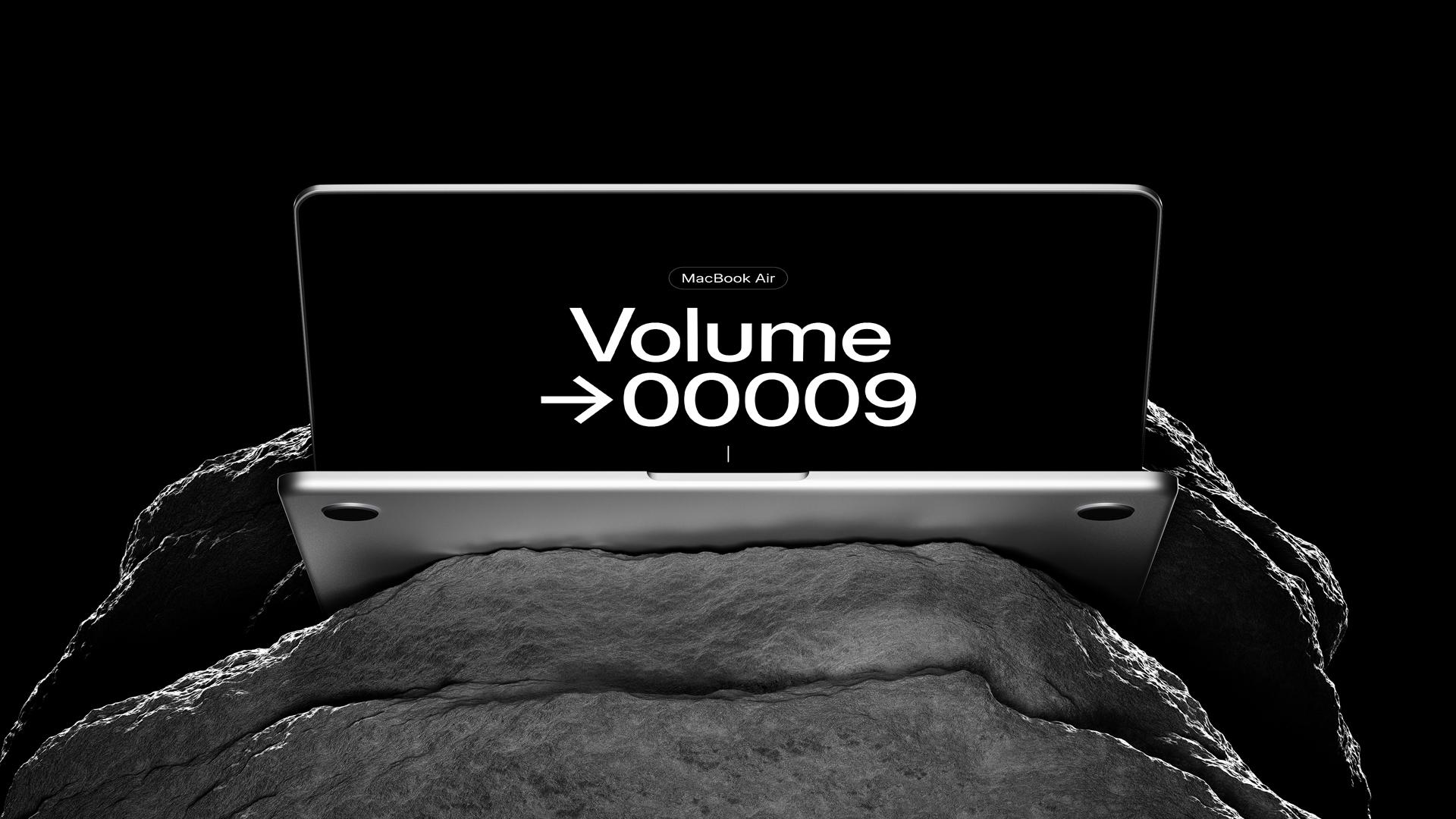 MacBook Air on Rocks Mockups scene 11