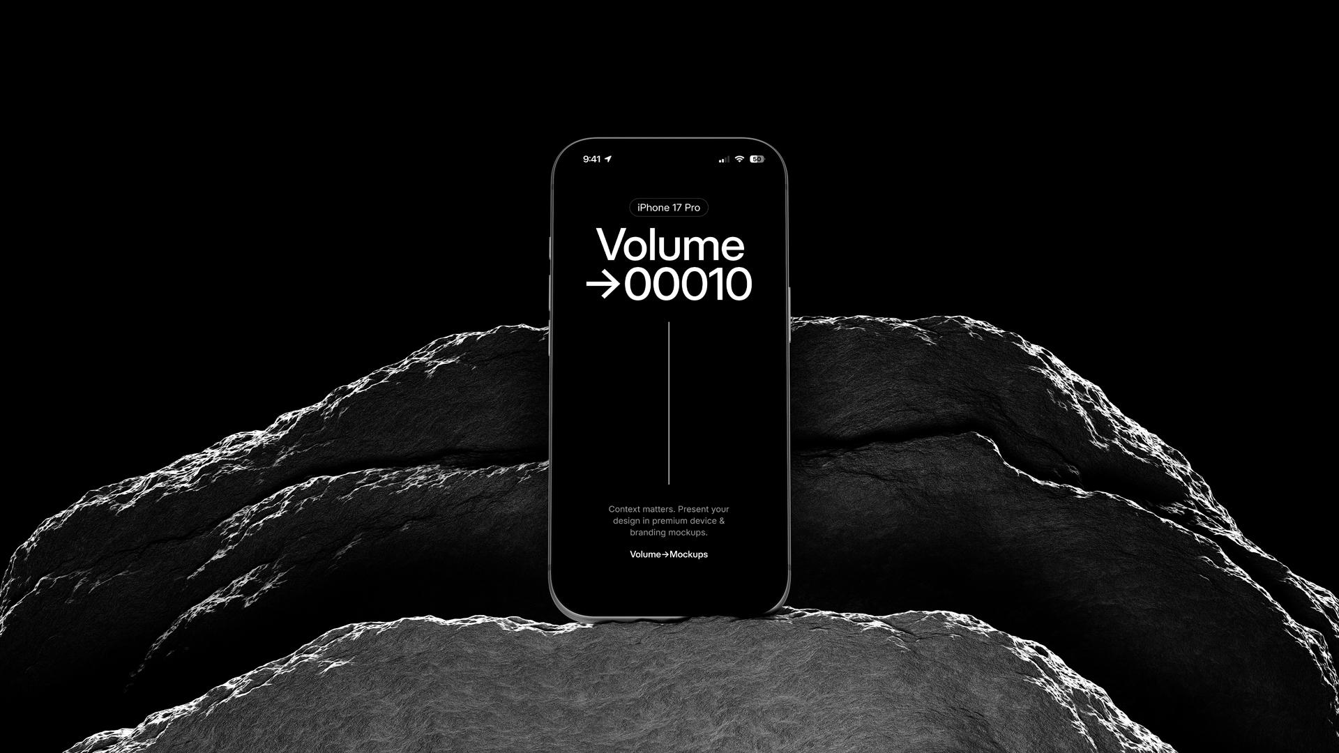 iPhone 17 Pro on Rocks Mockups scene 11