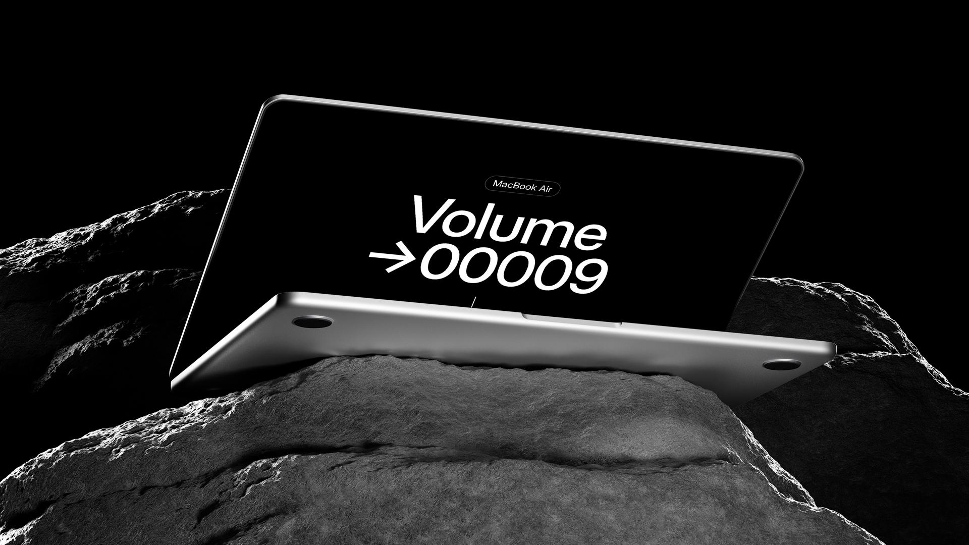 MacBook Air on Rocks Mockups scene 12
