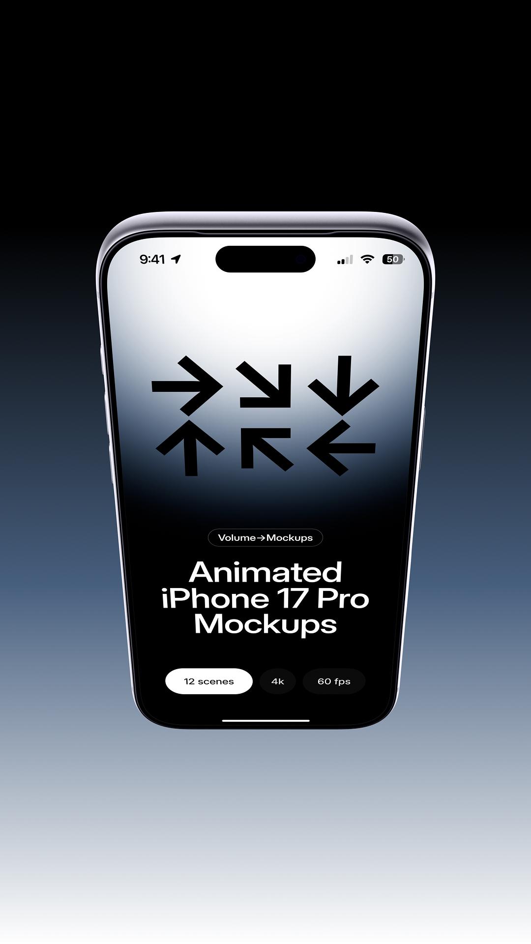 Animated Reels iPhone 17 Pro on Gradient Background scene 12