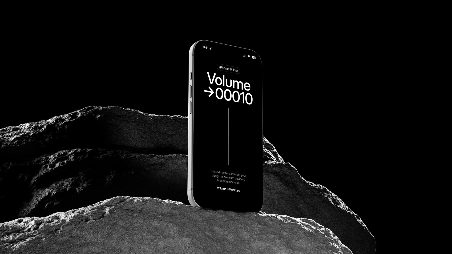 iPhone 17 Pro on Rocks Mockups scene 12