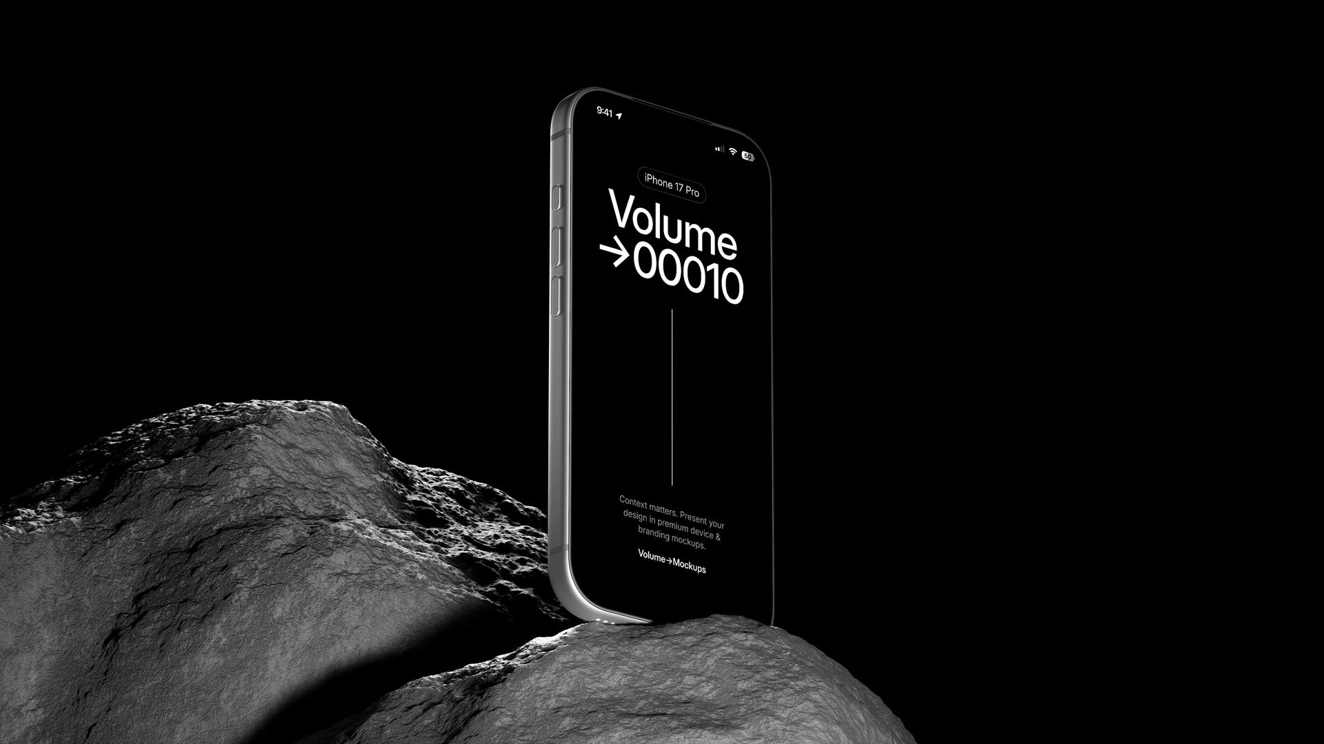 iPhone 17 Pro on Rocks Mockups scene 2