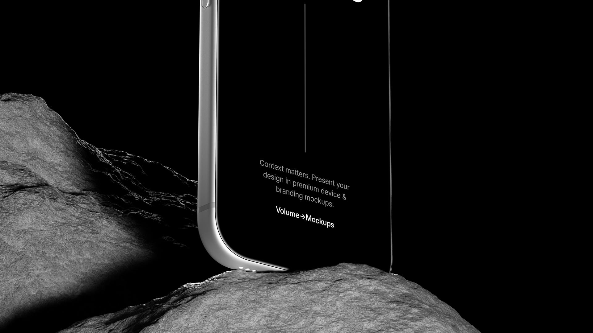 iPhone 17 Pro on Rocks Mockups scene 3