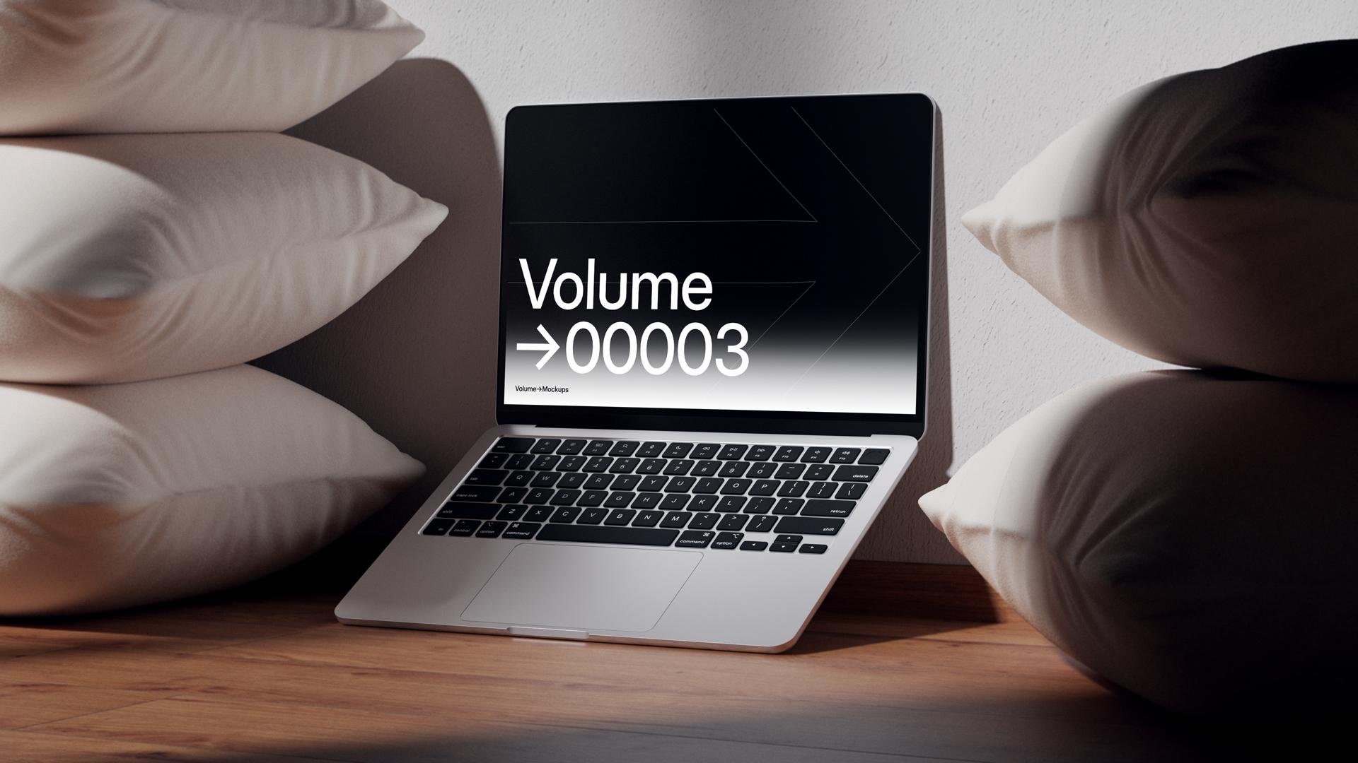 MacBook Mockups in Living Room scene 1