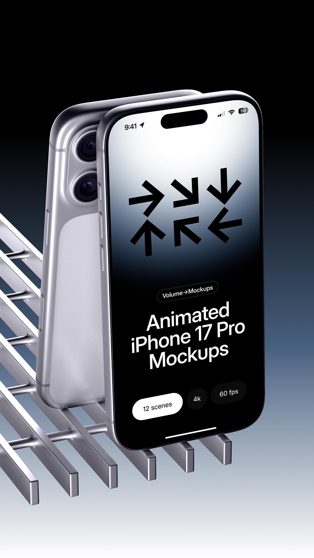 Animated Reels iPhone 17 Pro on Gradient Background scene 3