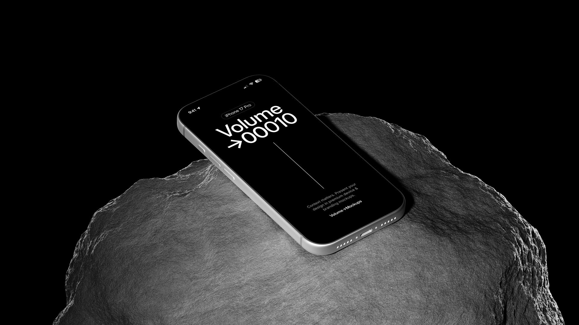iPhone 17 Pro on Rocks Mockups scene 4