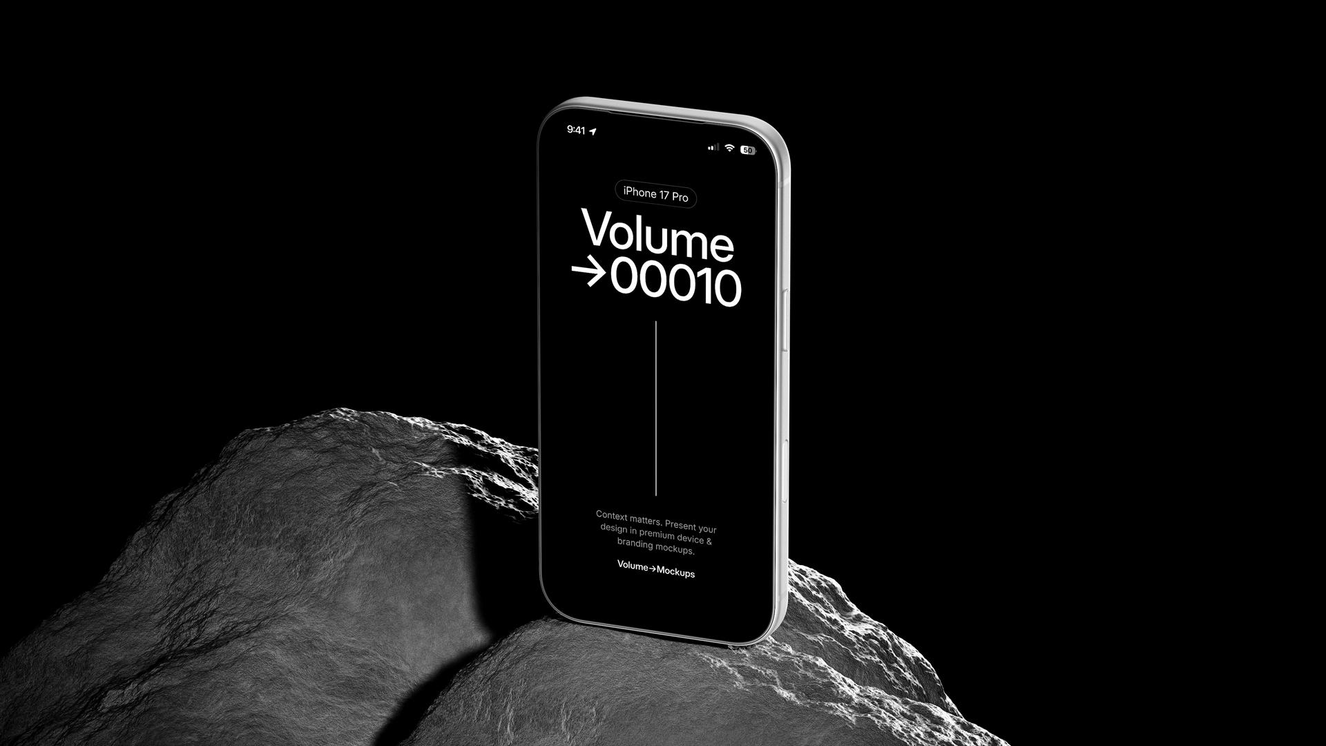 iPhone 17 Pro on Rocks Mockups scene 5