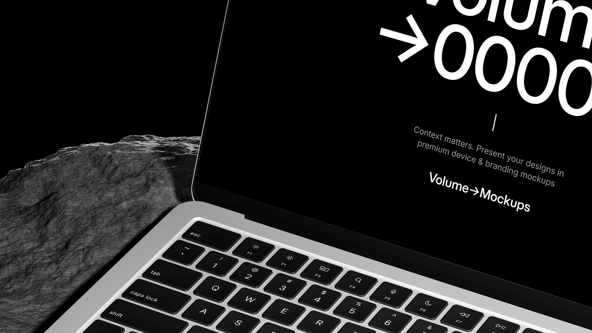 MacBook Air on Rocks Mockups scene 6