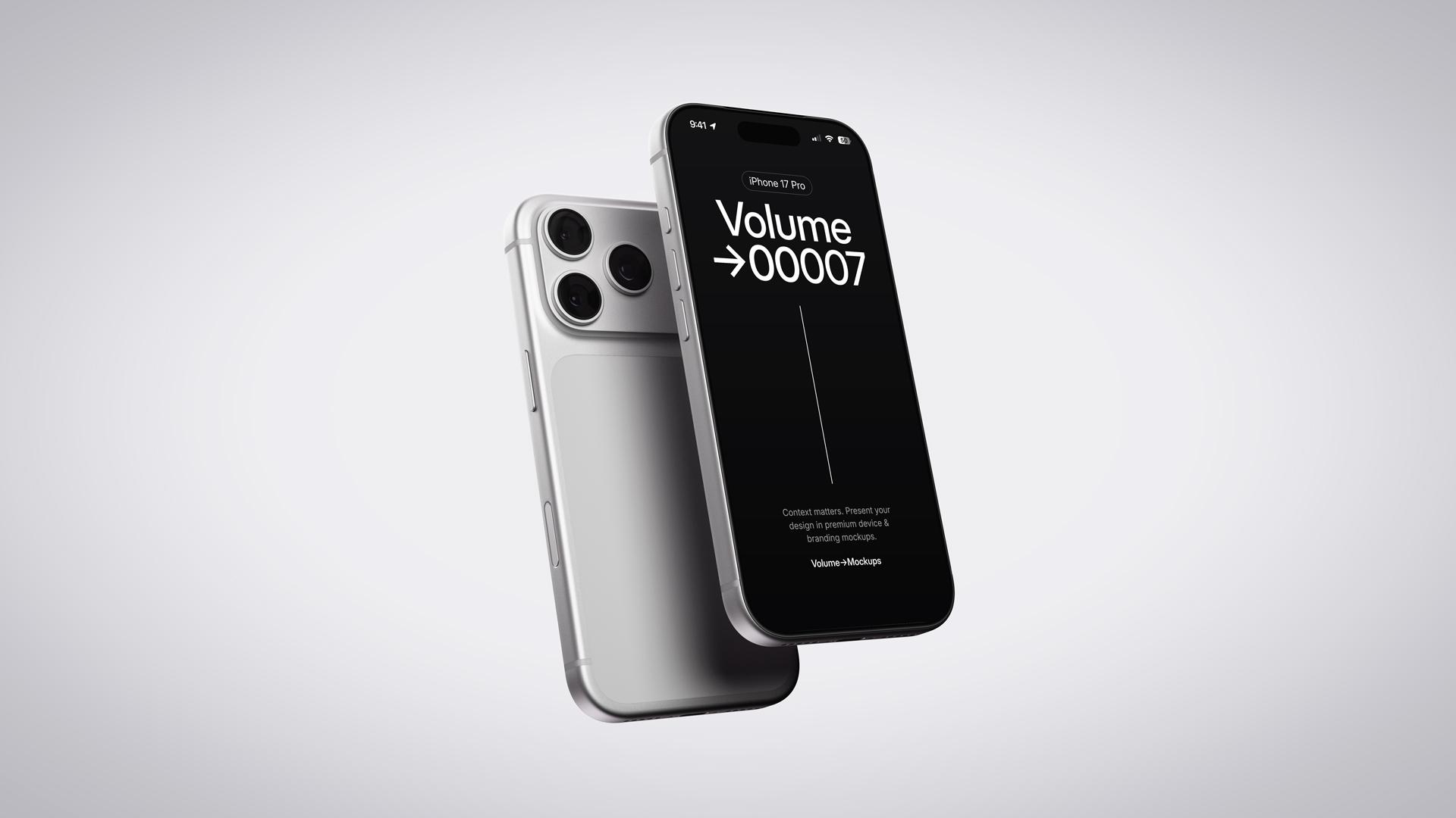 Minimalistic iPhone 17 Pro on White Background scene 1