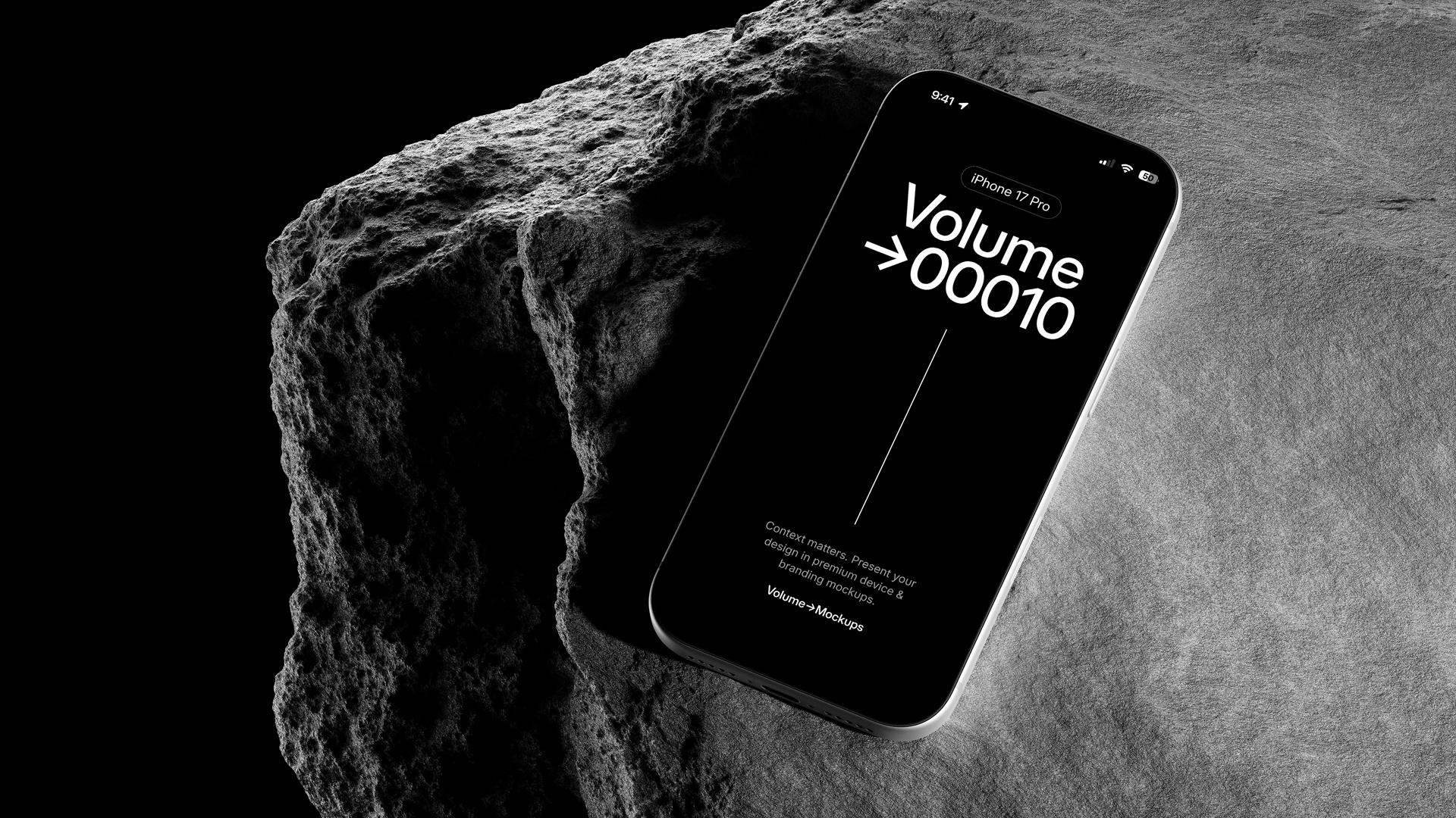 iPhone 17 Pro on Rocks Mockups scene 8