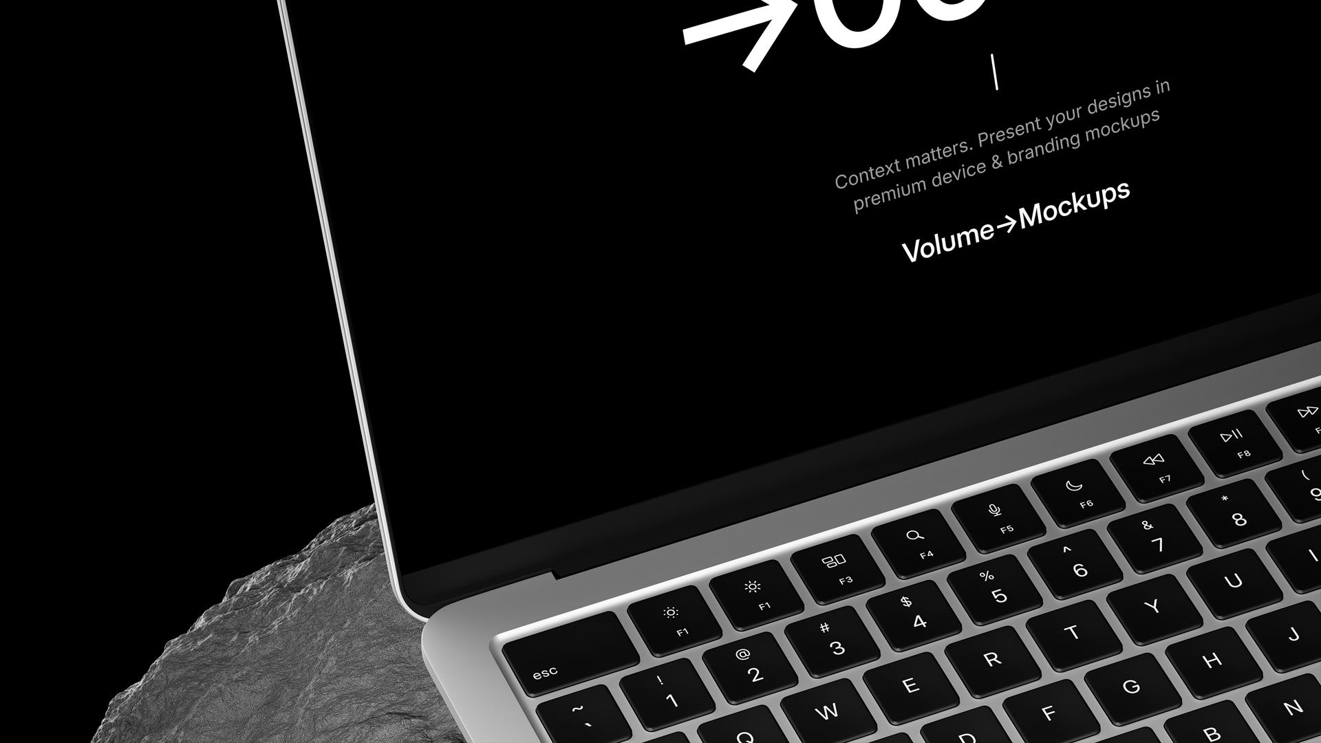 MacBook Air on Rocks Mockups scene 9