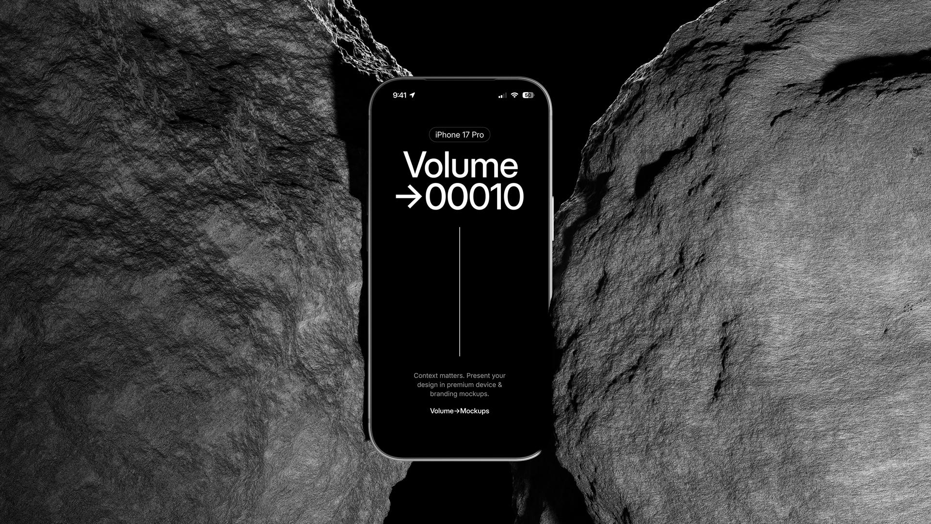 iPhone 17 Pro on Rocks Mockups scene 9