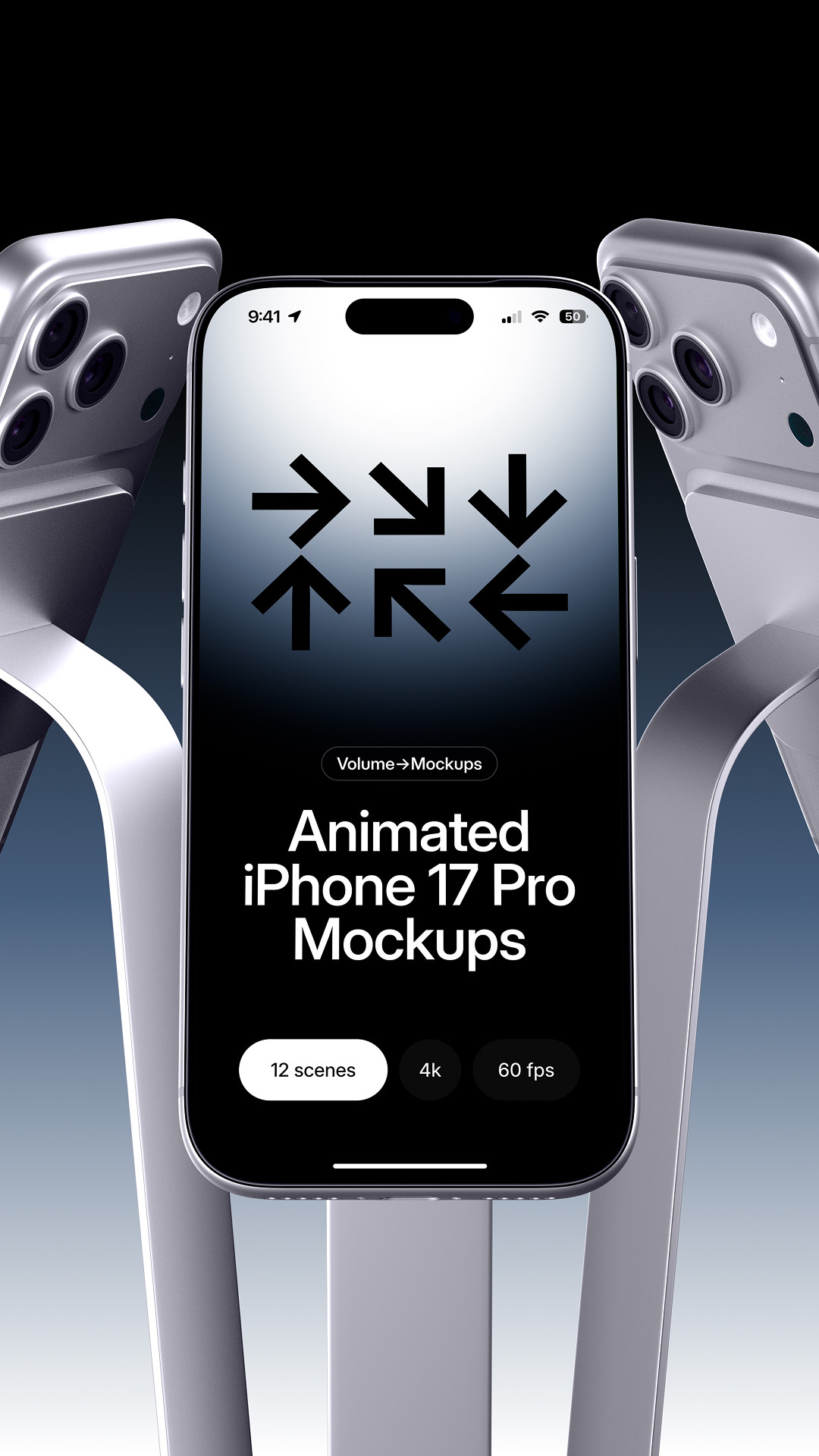 Animated Reels iPhone 17 Pro on Gradient Background